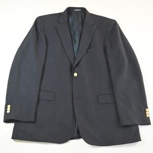 Austin Reed 44L Navy Blue 100% Wool Gold Button Mens Blazer Jacket Sport Coat